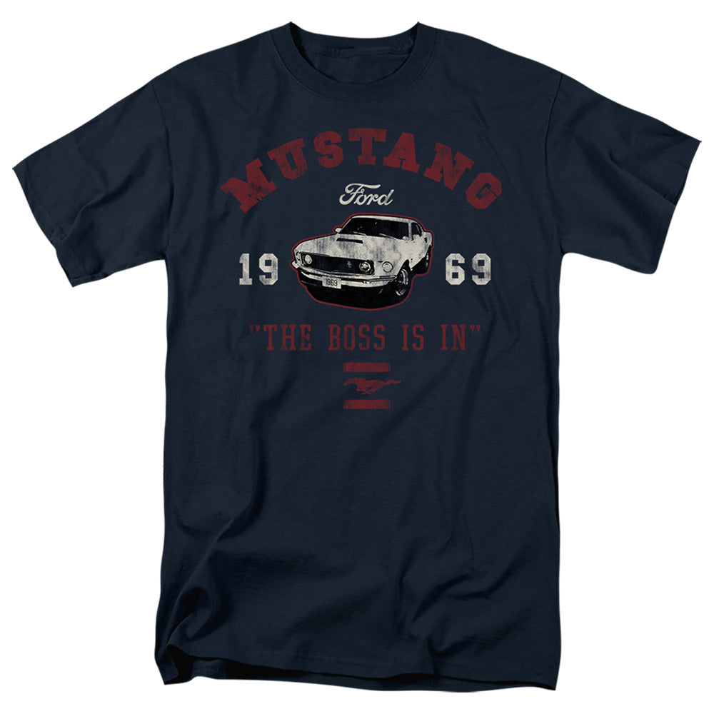 Ford Mustang Mustang The Boss Is In Mens T Shirt Navy