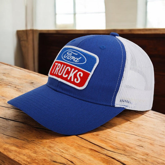 Ford Trucks Patch Trucker Hat White Blue