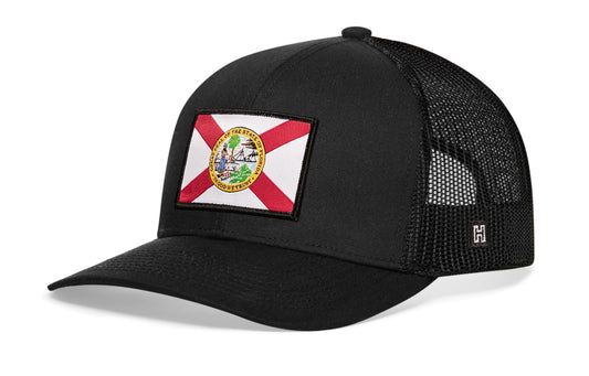 Florida Flag Trucker Hat  |  Gray-Black FL Snapback
