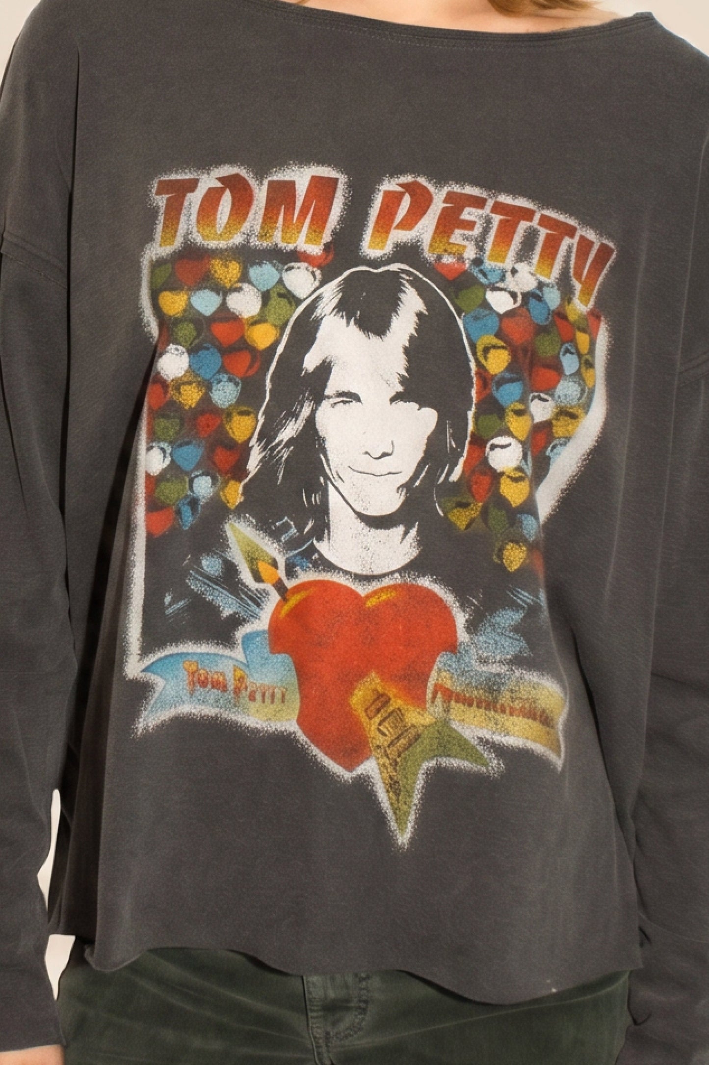 Tom Petty Top Womens Long Sleeve Shirt Black Officially Licensed