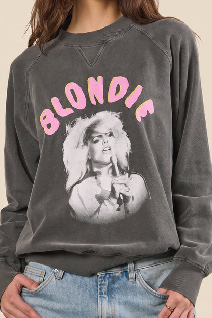 Blondie Atomic Womens Pullover Crewneck Sweatshirt Grey Officially Licensed