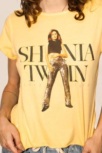 Shania Twain Tour of 1998 Tee Womens T Shirt Yellow Officially Licensed