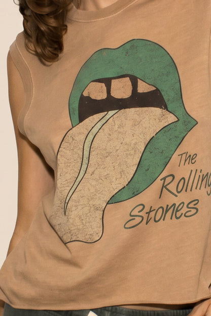 The Rolling Stones Wild Horses Womens Tank Top Shirt Tan Officially Licensed