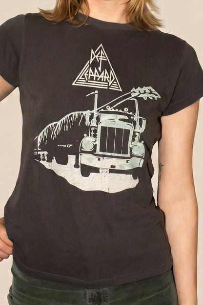 Def Leppard Through the Night Tee Womens T Shirt Black Officially Licensed