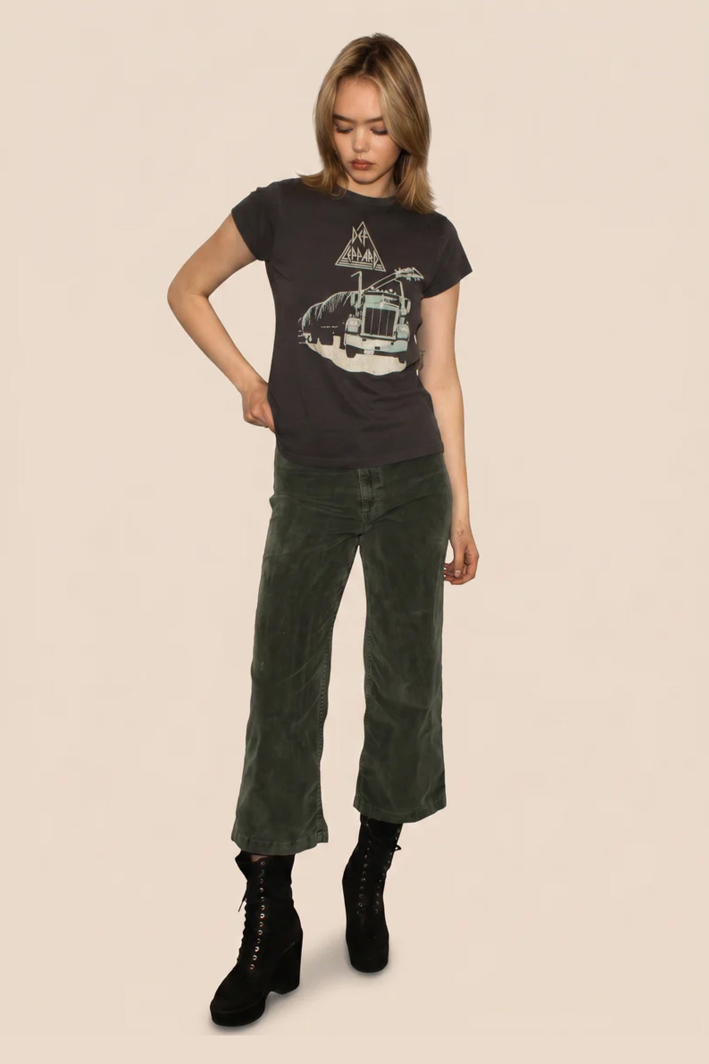 Def Leppard Through the Night Tee Womens T Shirt Black Officially Licensed