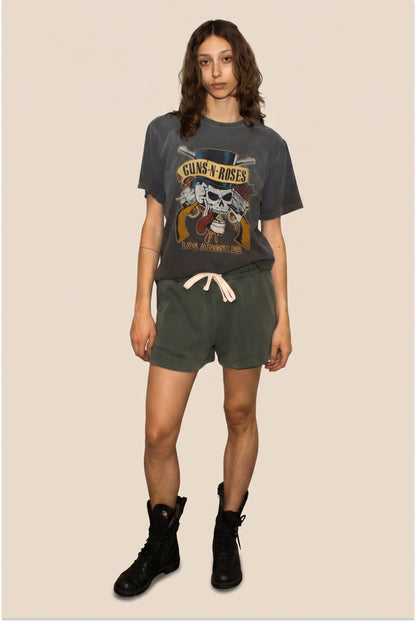 Guns N Roses Los Angeles Top Hat Skull Womens T Shirt Vintage Black Officially Licensed