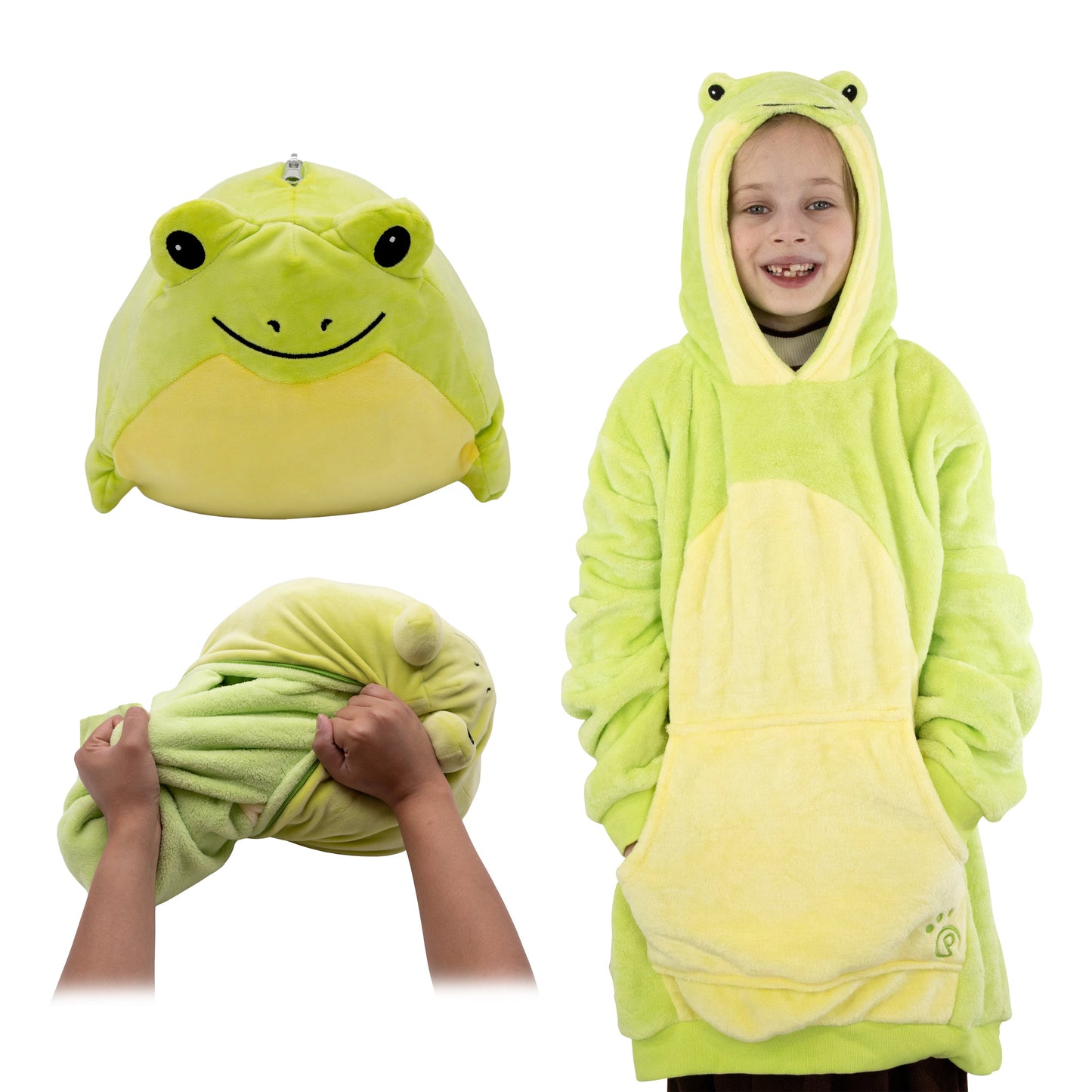 Fren Froggie Kids Snugible 2-in-1 Blanket Hoodie & Pillow