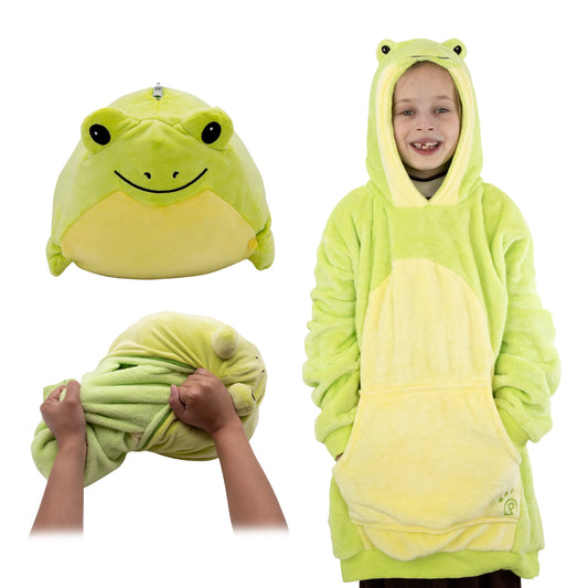 Fren Froggie Kids Snugible 2-in-1 Blanket Hoodie & Pillow