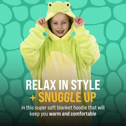 Fren Froggie Kids Snugible 2-in-1 Blanket Hoodie & Pillow