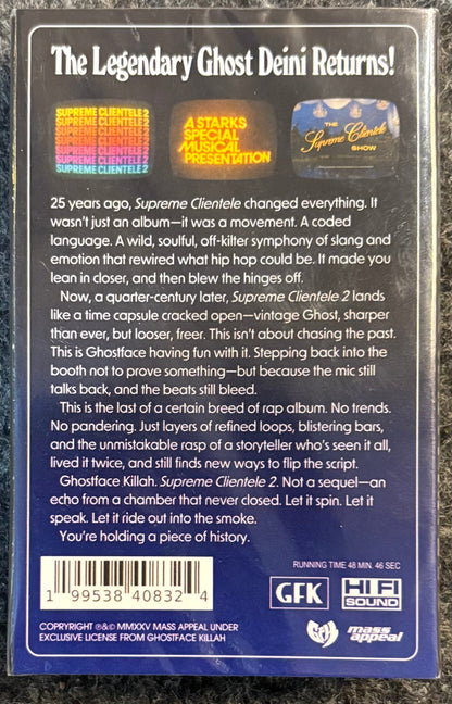 GHOSTFACE KILLAH - SUPREME CLIENTELE 2 Cassette Tape