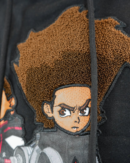 The Boondocks - Future Huey & Riley Black Knit Mens Hoodie