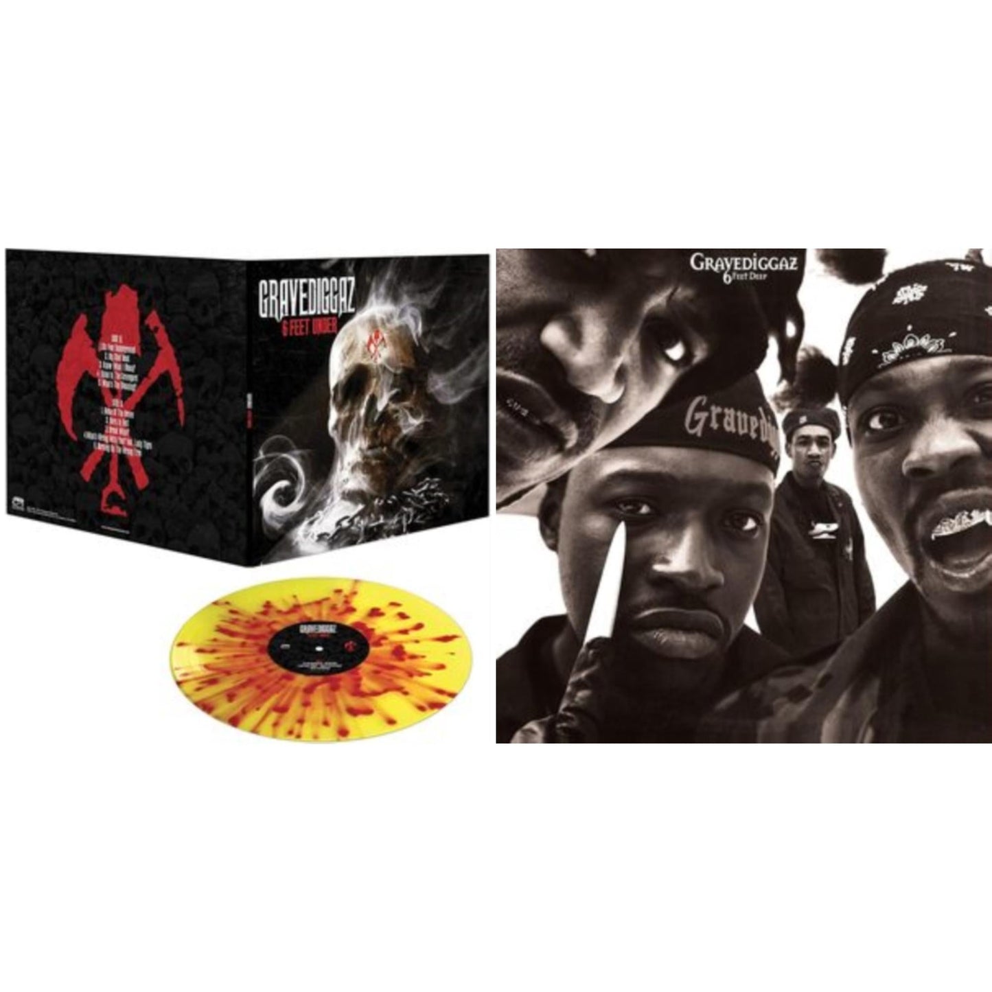 Gravediggaz - 6 Feet Under (Yellow/Red Splatter LP Vinyl) & 6 Feet Deep (2LP)