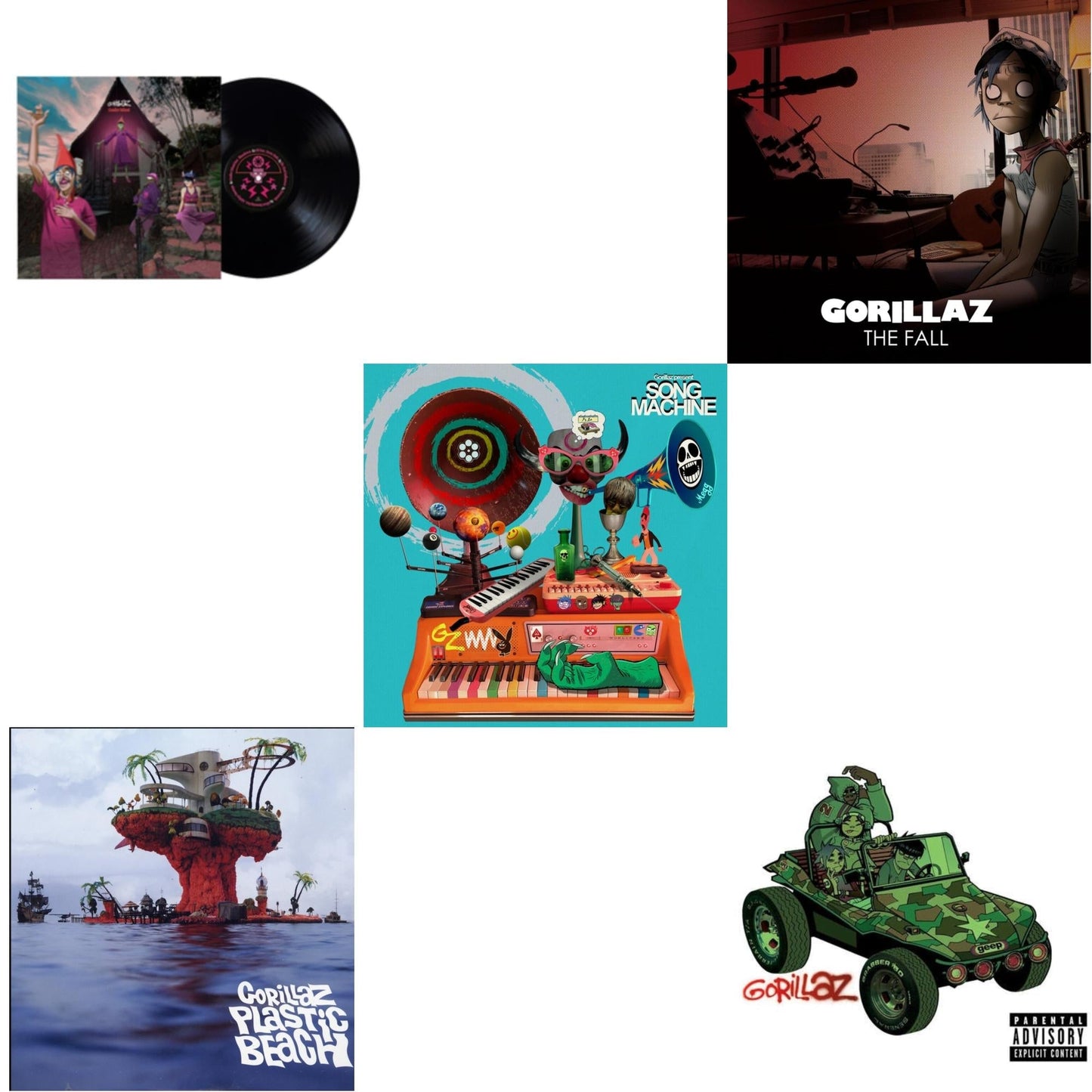 Gorillaz - Cracker Island & Plastic Beach (2LP) & Song Machine: Season One & Fall & Gorillaz