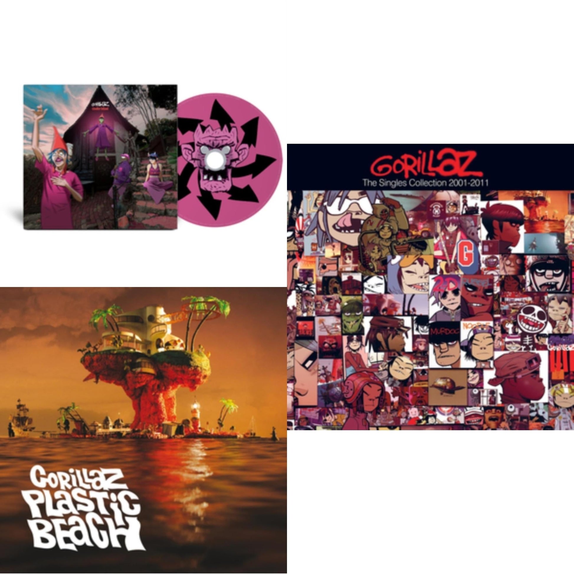 Gorillaz - Cracker Island & Plastic Beach & Singles Collection 2001 -  2011 - CD Bundle