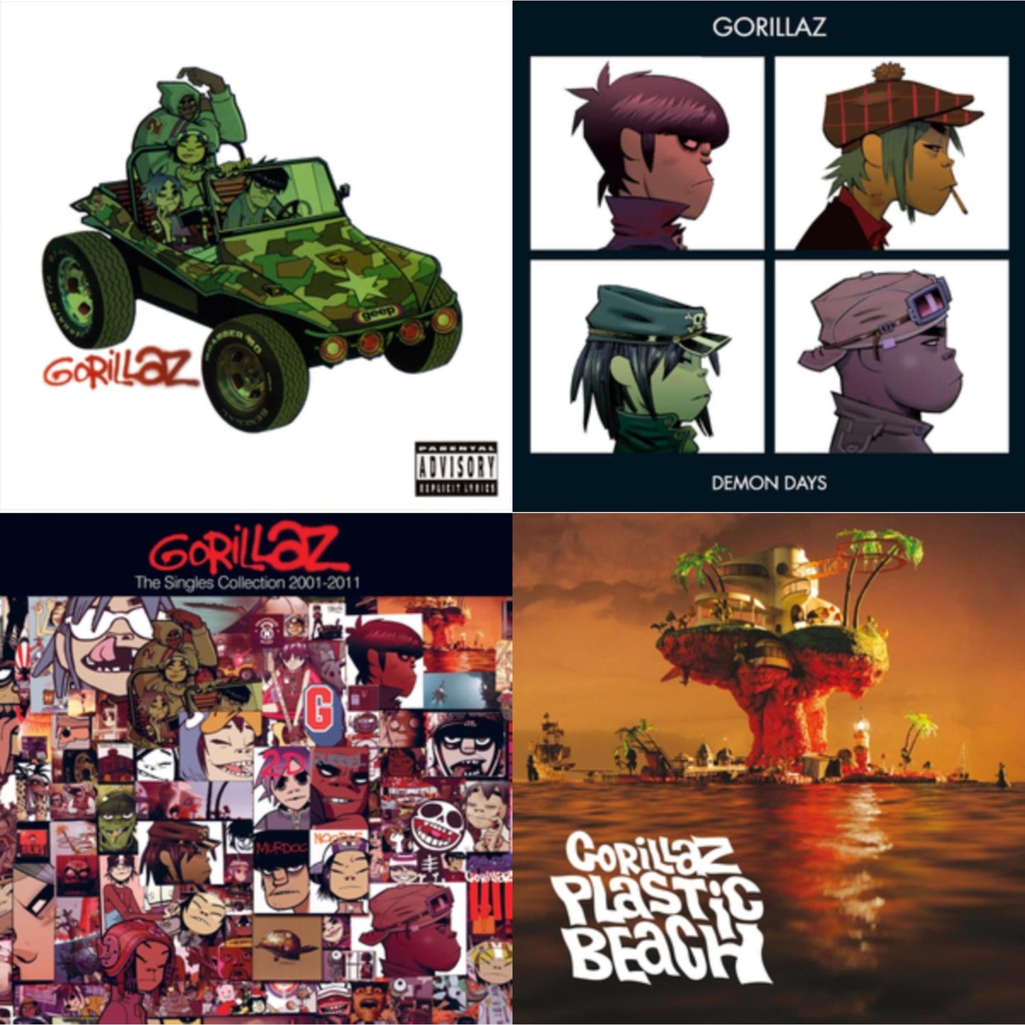 Gorillaz - Demon Days & Plastic Beach & Singles Collection 2001 -  2011 & Gorillaz - CD Bundle