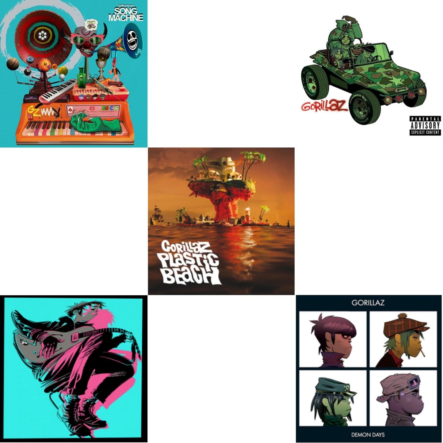 Gorillaz - Song Machine: Season One & Now Now (180G/Dl Code) & Plastic Beach & Gorillaz & Demon Days (2LP)