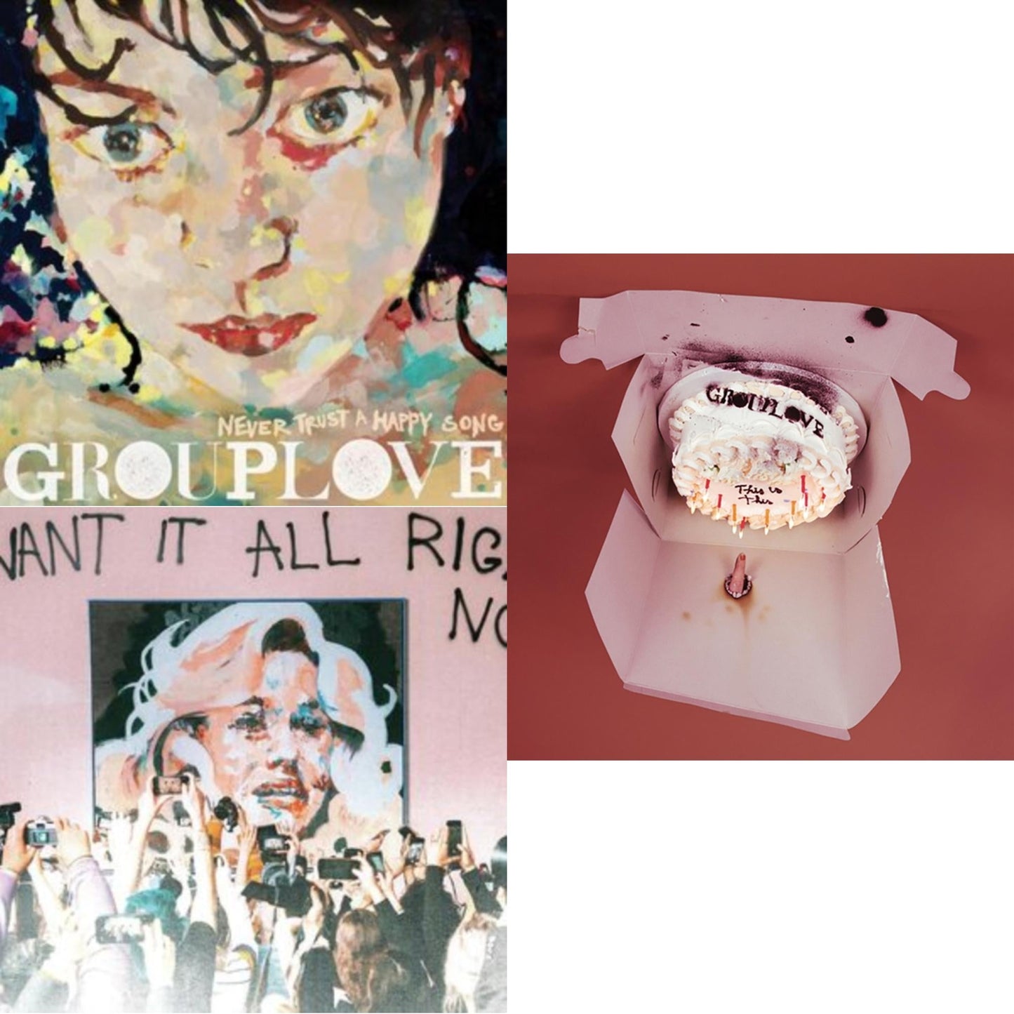 Grouplove - Never Trust A Happy Song (Green LP Vinyl) & This Is This & I Want It All Right Now (Baby Pink LP Vinyl)