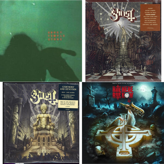 Ghost - Temple Stone (Clear Green LP Vinyl) & Popestar & Ceremony & Devotion (2LP) & Rite Here Rite Now (Ost) (2LP)