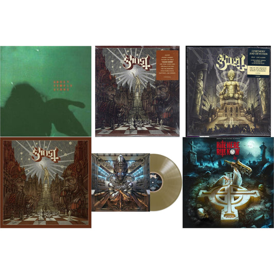 Ghost - Temple Stone (Clear Green LP Vinyl) & Popestar & Ceremony & Devotion (2LP) & Popestar (Grey Smoke LP Vinyl) & Phantomime (Gold LP Vinyl) & Rite Here Rite Now (Ost) (2LP)