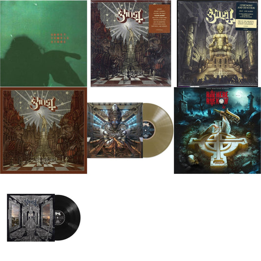 Ghost - Temple Stone (Clear Green LP Vinyl) & Popestar & Ceremony & Devotion (2LP) & Popestar (Grey Smoke LP Vinyl) & Phantomime (Gold LP Vinyl) & Rite Here Rite Now (Ost) (2LP) & Skeleta