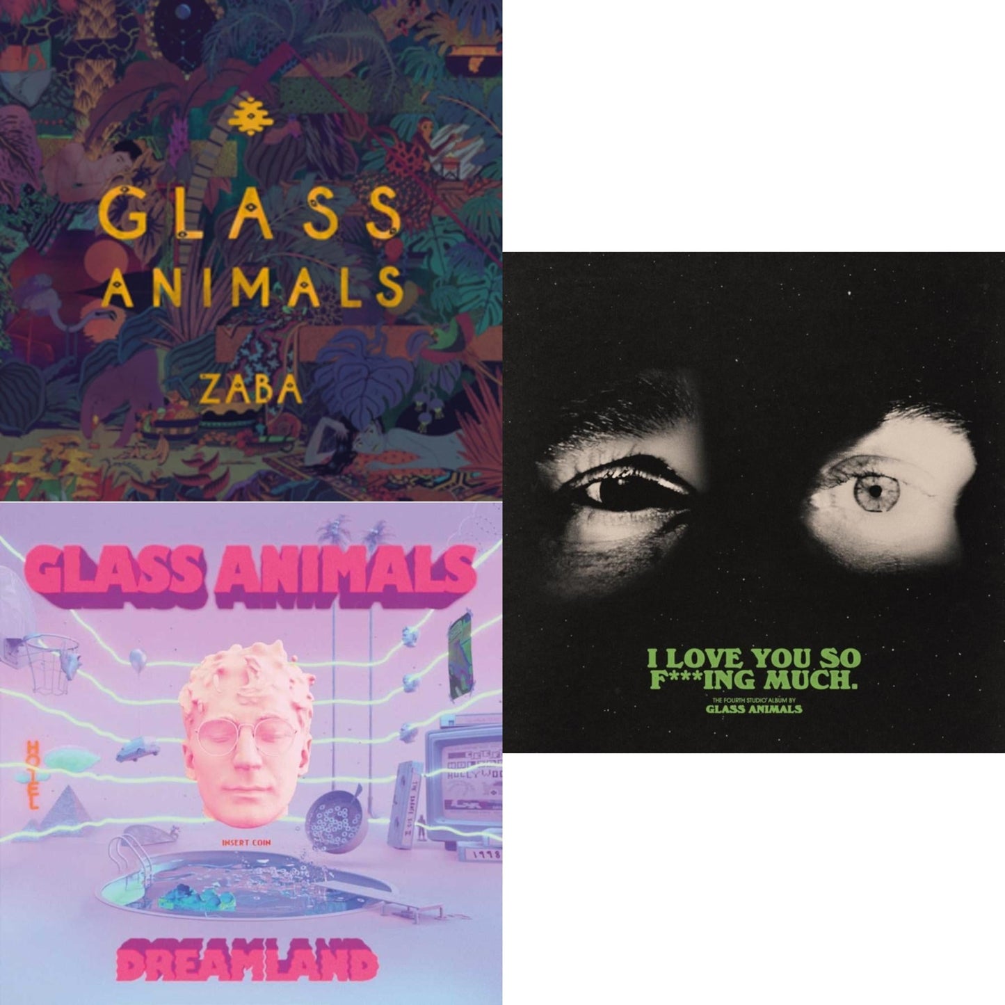 Glass Animals - I Love You So F***Ing Much (X) & Dreamland & Zaba - LP Vinyl Bundle