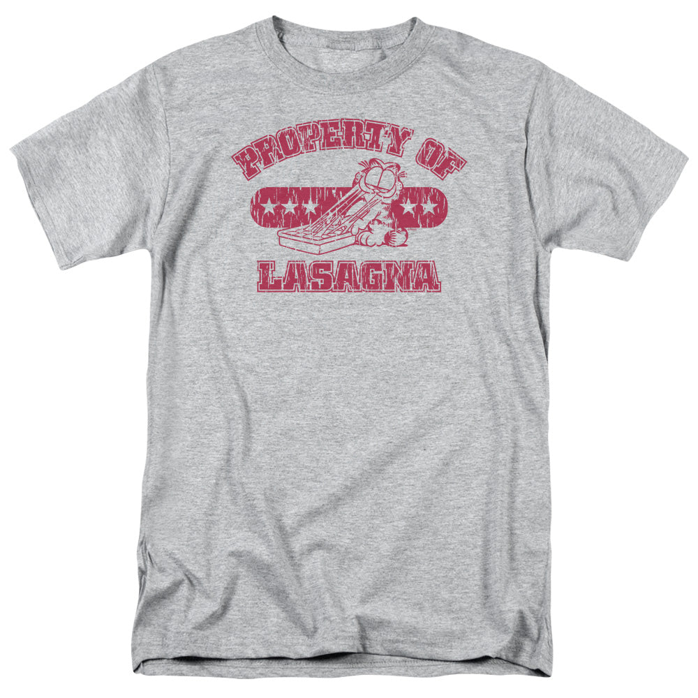 Garfield Property Of Lasagna Mens T Shirt Athletic Heather