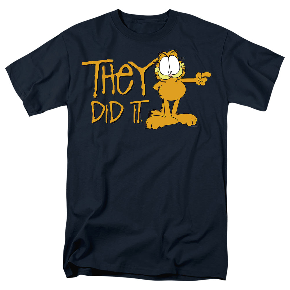 Garfield They Did It Mens T Shirt Slate