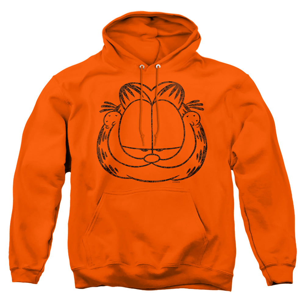 Garfield Smirking Distressed Mens Hoodie Orange Officially Licensed