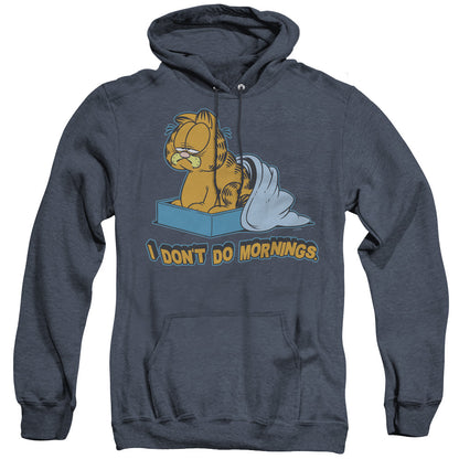 Garfield I Dont Do Mornings Heather Mens Hoodie Navy