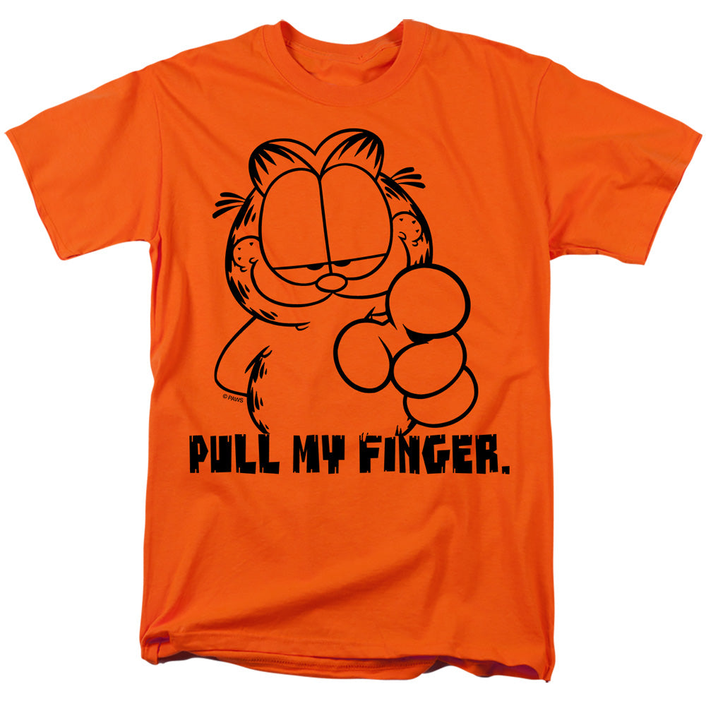 Garfield Pull My Finger Mens T Shirt Orange