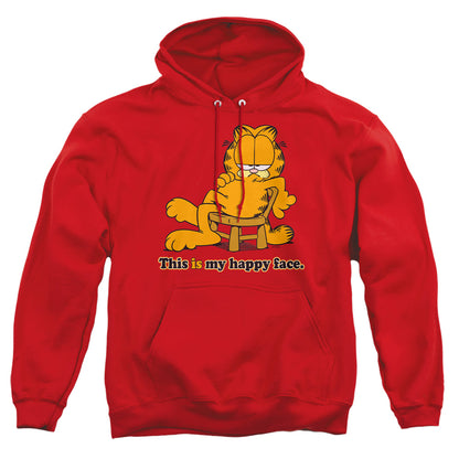 Garfield Happy Face Mens Hoodie Red