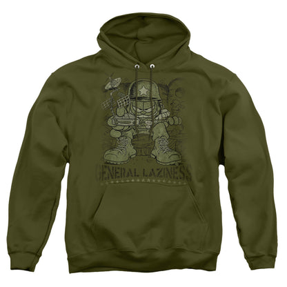 Garfield General Laziness Mens Hoodie Military Green