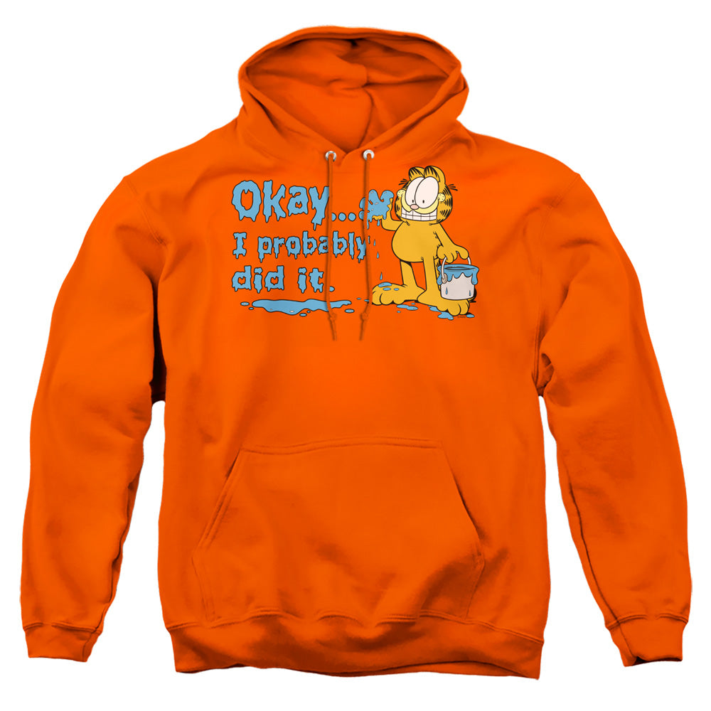 Garfield I Probably Did It Mens Hoodie Orange