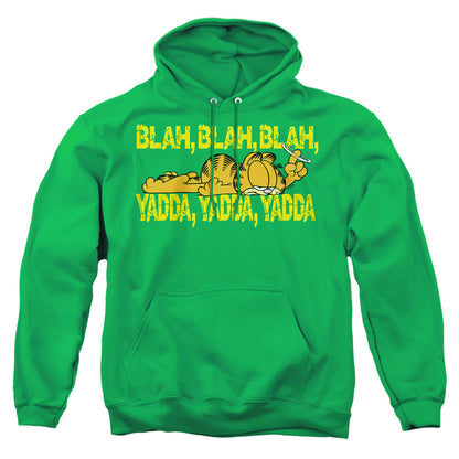 Garfield Blah Blah Blah Mens Hoodie Kelly Green