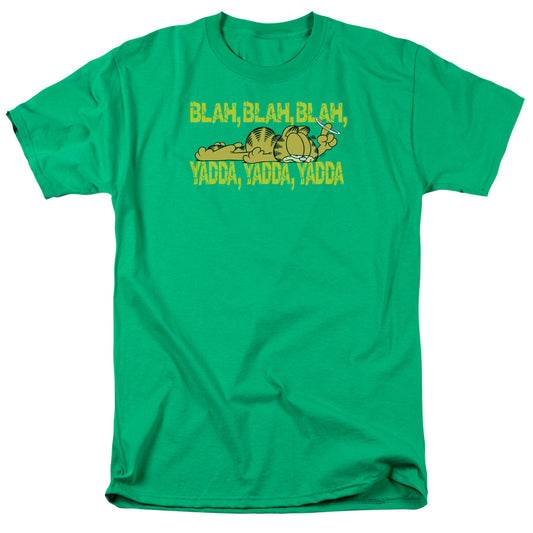 Garfield Blah Blah Blah Mens T Shirt Kelly Green