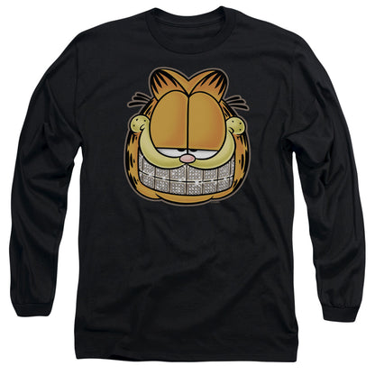 Garfield Nice Grill Mens Long Sleeve Shirt Black Officially Licensed
