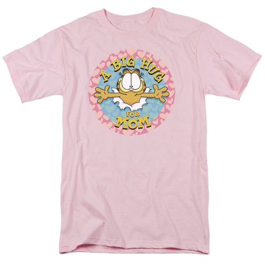 Garfield A Big Hug For Mom Mens T Shirt Pink