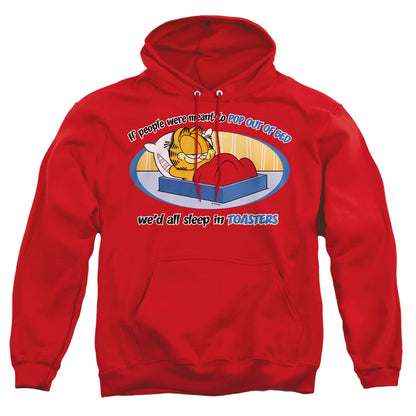Garfield Pop Out Of Bed Mens Hoodie Red