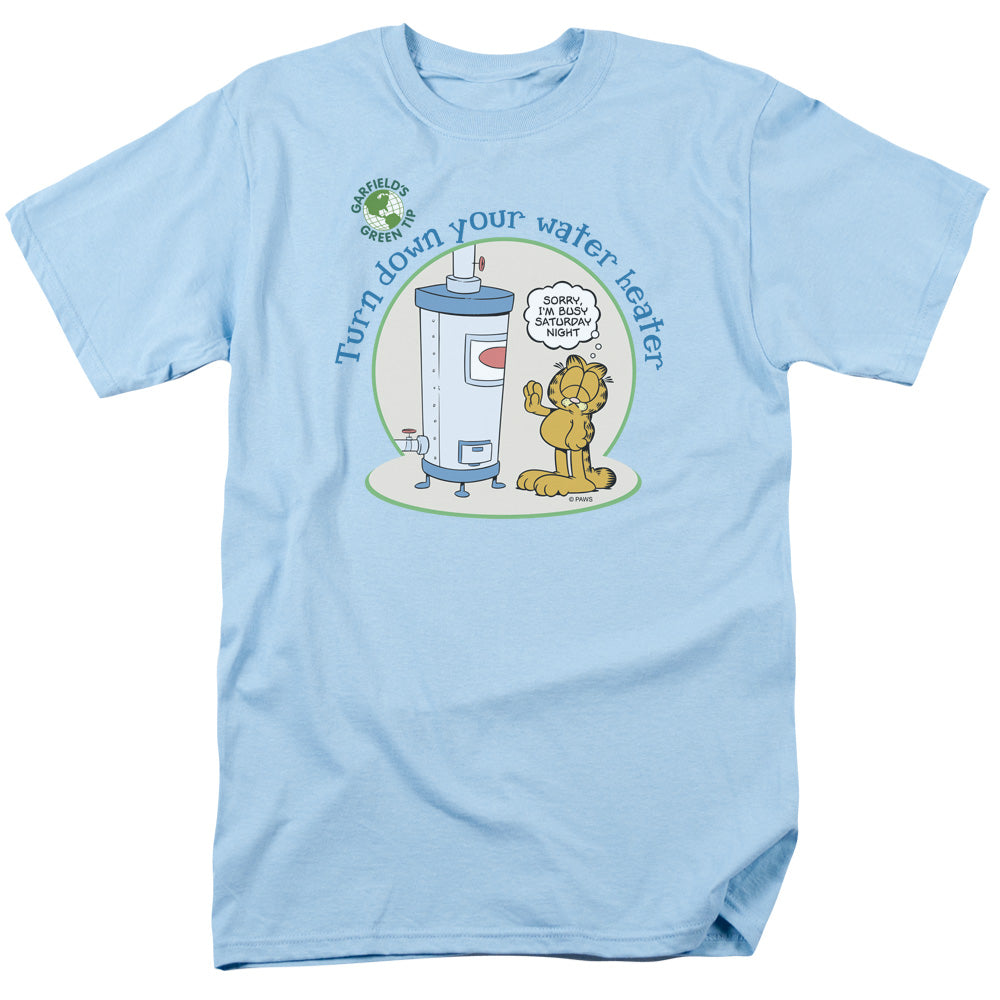 Garfield Plant A Tree Mens T Shirt Light Blue