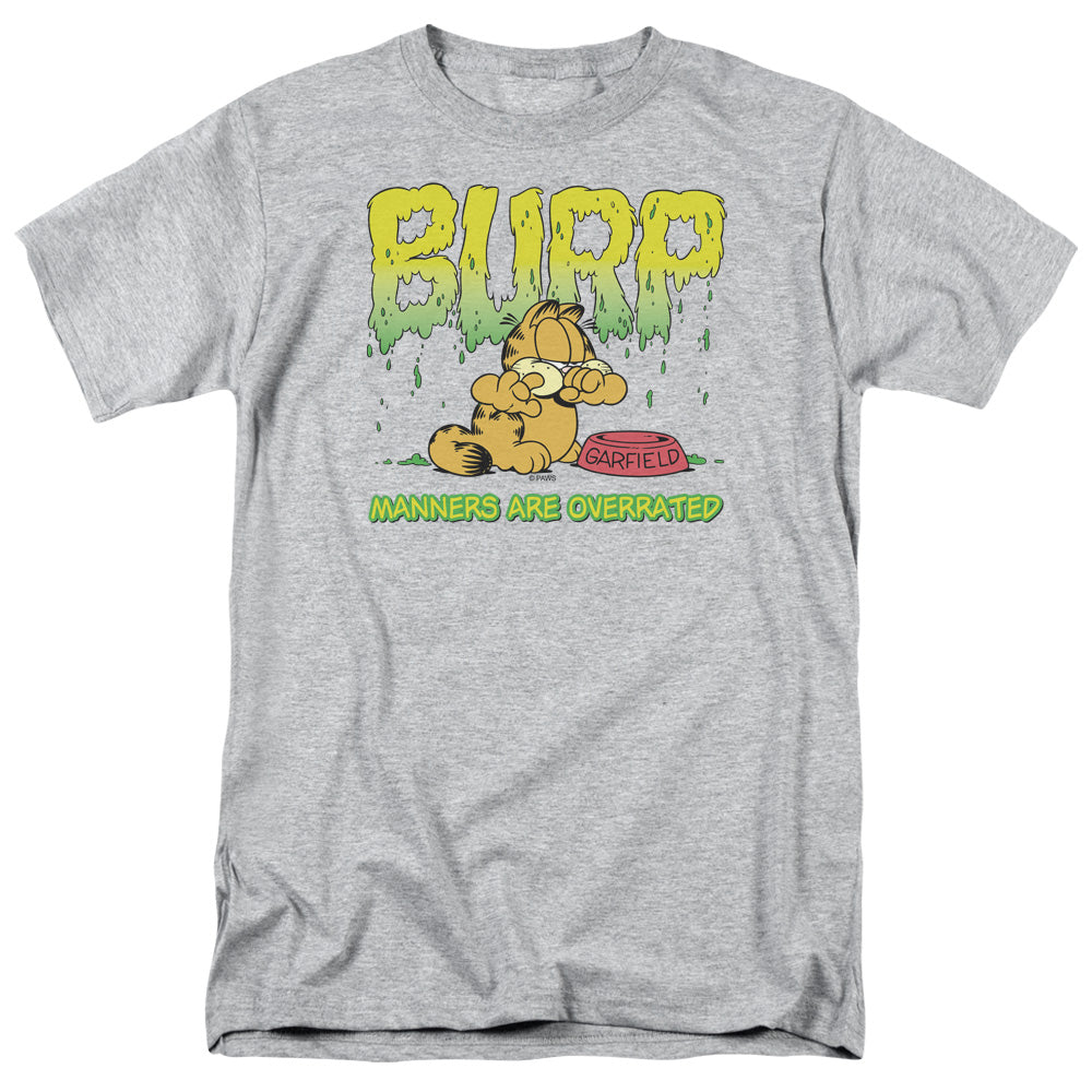 Garfield Manners Mens T Shirt Athletic Heather