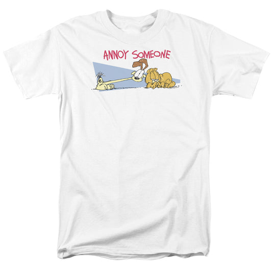 Garfield Annoy Someone Mens T Shirt White
