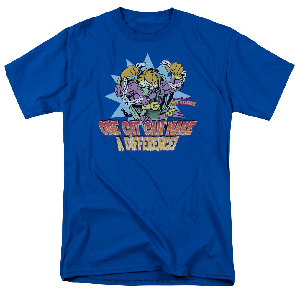 Garfield Make A Difference Mens T Shirt Royal