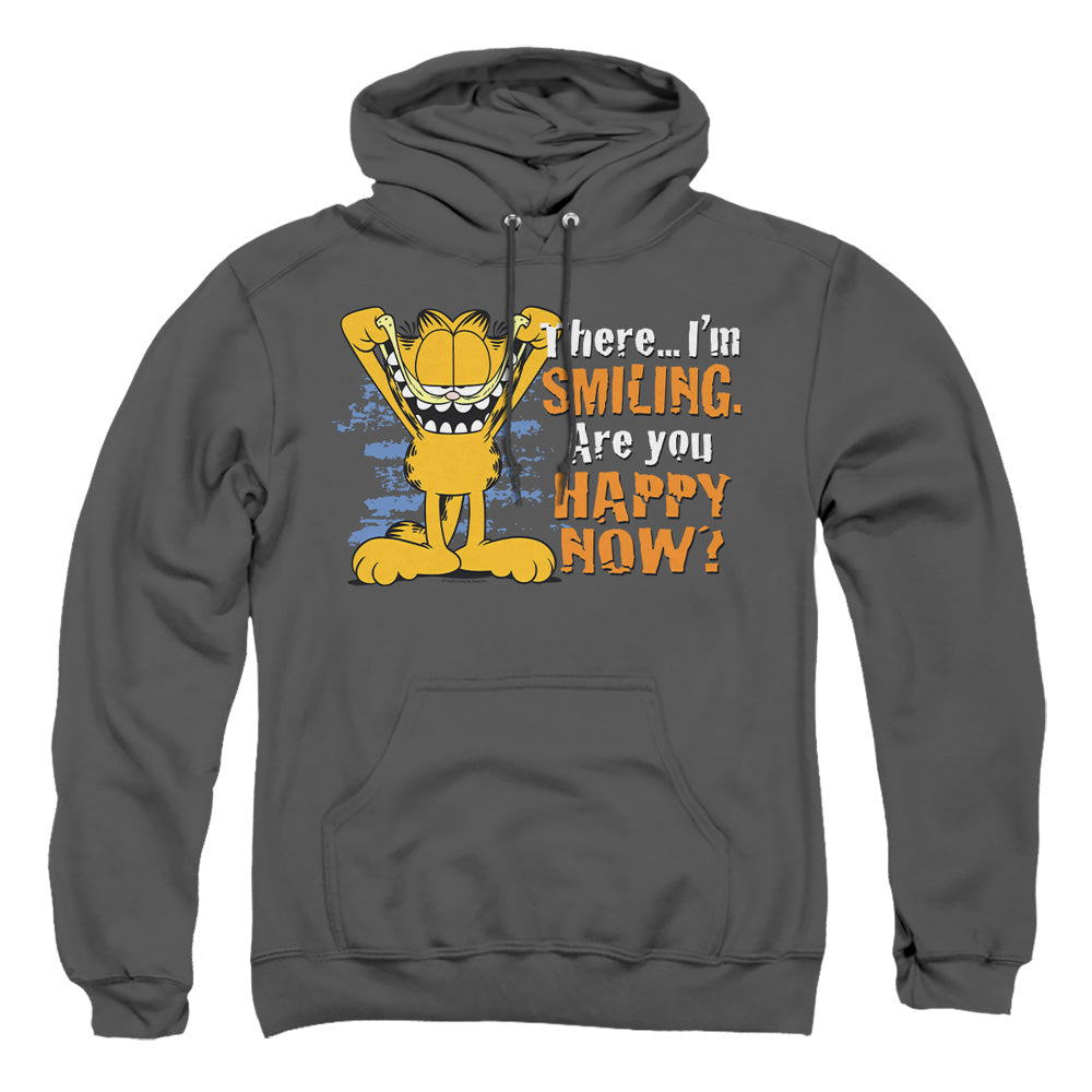 Garfield Smiling Mens Hoodie Charcoal Officially Licensed