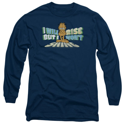 Garfield Rise Not Shine Mens Long Sleeve Shirt Navy Officially Licensed