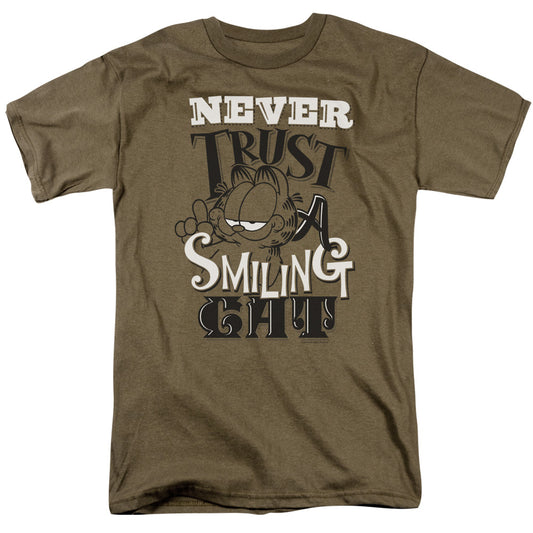 Garfield Never Trust Mens T Shirt Safari Green