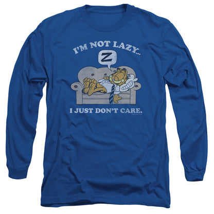 Garfield Not Lazy Mens Long Sleeve Shirt Royal Blue