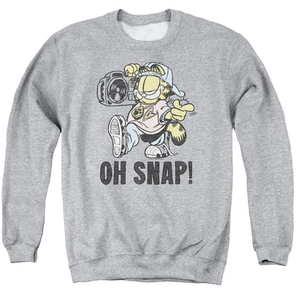 Garfield Oh Snap Mens Crewneck Sweatshirt Athletic Heather