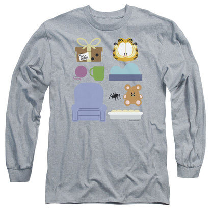 Garfield Gift Set Mens Long Sleeve Shirt Athletic Heather Officially Licensed