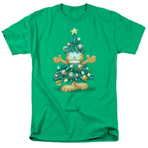 Garfield Tree Mens T Shirt Kelly Green