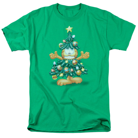 Garfield Tree Mens T Shirt Kelly Green